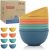 Wrova Reusable Plastic Bowl Sets 8 PCS Unbreakable Cereal Bowl 26 OZ Microwave and Dishwasher Safe Bowl Sets for Camping and Picnic Lightweight Kitchen Bowls for Serving Soup, Oatmeal and Fruit-Multi