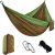 Camping Hammock – Ultra-Light Portable Hammock with 300kg Load Capacity, Parachute Nylon Garden Hammocks for Outdoor & Indoor, Includes 2 Carabiners & 2 Nylon Slings, Compact Travel Hammocks, Green