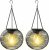 KagoLing Solar Lanterns, 2 Pack Solar Lantern Outdoor Garden with IP65 Waterproof Hanging Lights Auto On Off Metal Yard Art Garden Lights for Patio Lawn Table Fence Ornaments Warmwhite
