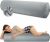 EULANT Inflatable Body Pillow for Sleeping, Soft Sid-Sleeping Pillows, Long Round Cervical Pillow, Bolster Pillow, Hug Pillow for Home/Camping/Travel, Compact & Blow-up Inflation,120 * 20cm,Grey