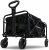 MoverX 70L Festival Trolley on Wheels, Folding Wagon, Portable Camping Cart, Collapsible Foldable Trolly for Beach Outdoor Garden Picnic Shopping Fishing, Wide Wheels, Adjustable Handle, Black