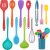 Onader Kitchen Utensil Set, 12 Piece Silicone Cooking Utensils with Holder, Heat Resistant Kitchen Tools Turner Spatula Spoon for Non-Stick Cookware, Easy Clean & Dishwasher Safe, Multicolor