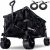 MoverX 200L Festival Trolley on Wheels, Folding Wagon, Portable Camping Cart, Collapsible Foldable Trolly for Beach Outdoor Garden Picnic Shopping Fishing, Wide Wheels, Adjustable Handle, Black