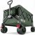 Overmont 200L Folding Festival Trolley on Wheels – 150kg heavy duty Portable Camping Cart, beach wagon with Adjustable Handle & Wide Wheels for Garden, Picnic, Outdoor, Fishing, Shopping – Green