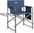Trail Folding Directors Chair With Side Table, Cup Holder, Storage Pocket, Outdoor Camping Garden Seat, Storage Pocket, Padded Armrests, Heavy Duty Steel Frame,120kg Capacity (Blue)