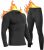 UNIQUEBELLA Mens Thermal Underwear Set Long Sleeve Tops Long Johns Thermal Base Layer Bottom Fleece Lined Quick Drying