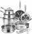 Stainless Steel Cookware Set – VONIKI Tri-ply Stainless Pots And Pans Set with Steamer Basket, Non Toxic Induction Cookware, Kitchen Cookware Sets PFOA & PTFE Free, Dishwasher and Oven Safe