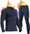 UNIQUEBELLA Mens Thermal Underwear Set Long Sleeve Tops Long Johns Thermal Base Layer Bottom Fleece Lined Quick Drying