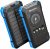 Solar Power Bank, 26800mAh Power Bank with 4 Built-in Cables, Portable Charger with USB-C Fast Charging, Qi Wireless Charging with LED Flashlights, for Cell Phones, Tablets, and Camping