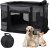 Dog Pen, Portable Large Puppy Play Pen, Waterproof Oxford Kitten Playpen, Travel Pet Puppy Cage for Pets, Foldable Cat Tent for Dog Carrier, Grey, 112 * 86 * 61CM