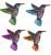OFFCUP Metal Hummingbird Wall Decor, 4 Pack Metal Hummingbird Wall Art Decor, Wrought Iron Colorful Hummingbird Wall Sculptures, Outdoor Garden Fence Ornaments Hanging for Backyard Porch Patio